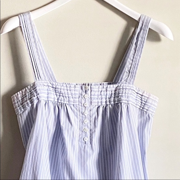 J. Crew Pinstripe Strapped Blouse Light Blue Size 4 - Picture 3 of 6